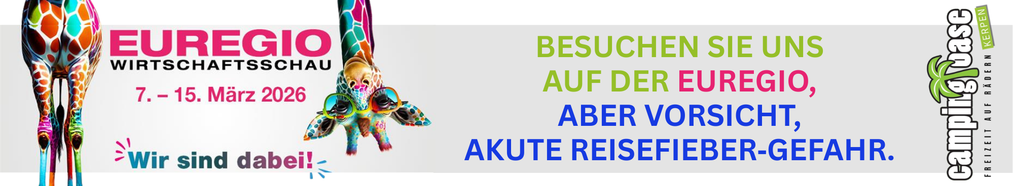 EUREGIO Wirtschaftsschau 7.-15. Mäerz 2026 CHIO Gelände Aachen und wir sind dabei!