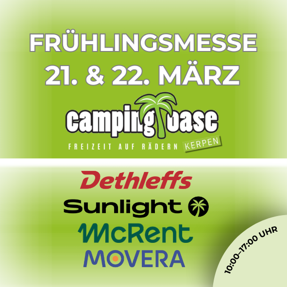 Frühlingsmesse in der Camping Oase am 21. und 22. März 2026 jeweils von 10-17 Uhr